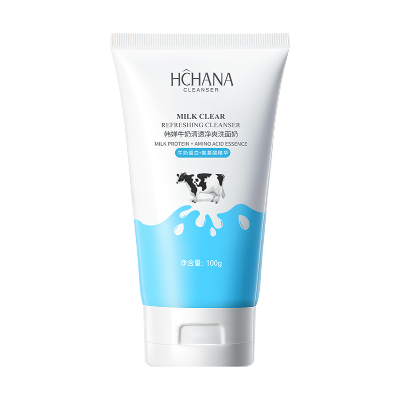 韩婵牛奶清透净颜洗面奶柔和清洁毛孔角质净澈肌肤不紧绷洁面乳 100g
